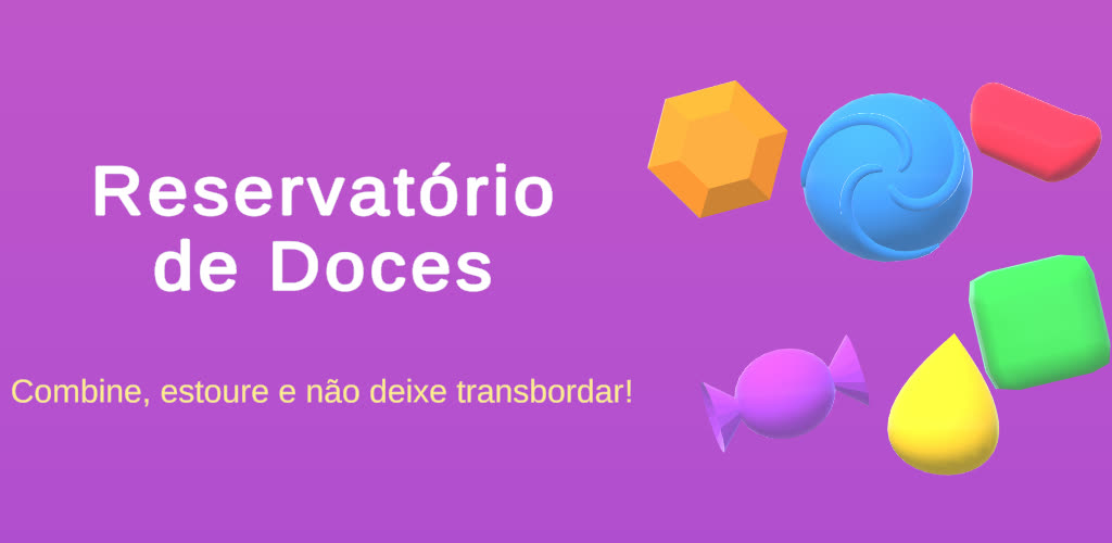 Doces 3D coloridos do Reservatório de Doces
